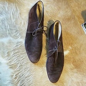 FERRAGAMO Suede lace up booties